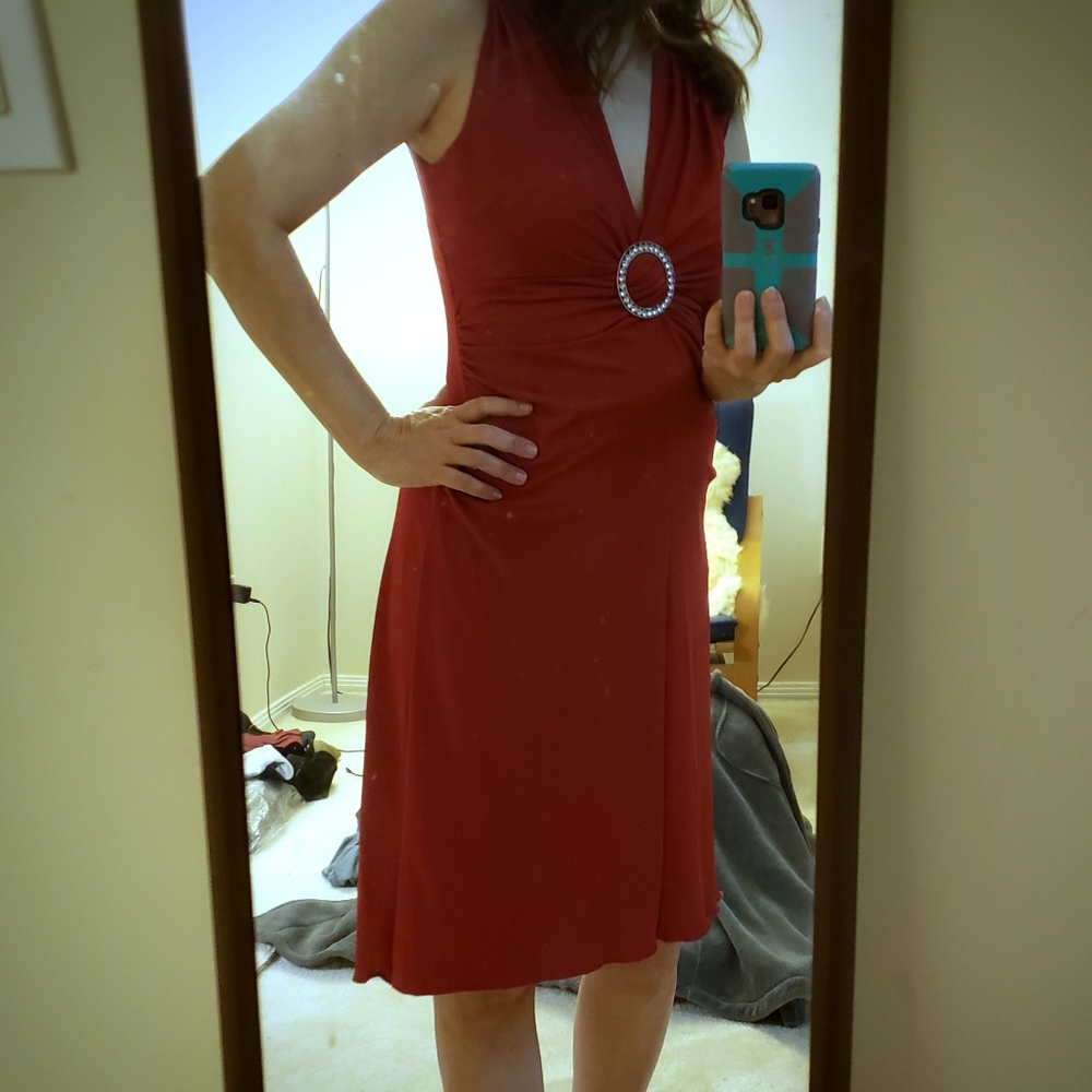💙Sexy red dress with "diamond" buckle